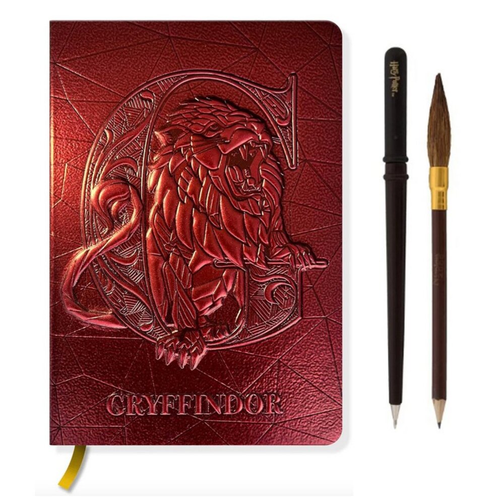 Harry Potter Sculpted Gryffindor Journal with Wand Pen and Broom Pencil